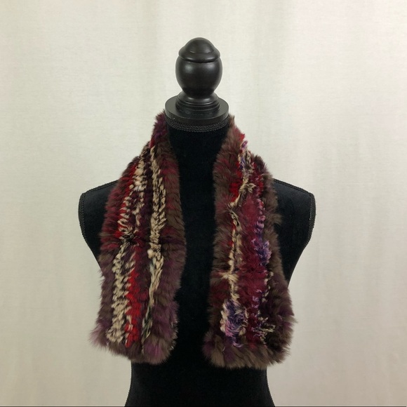 Multicolor Authentic Fur Scarf - Picture 6 of 7